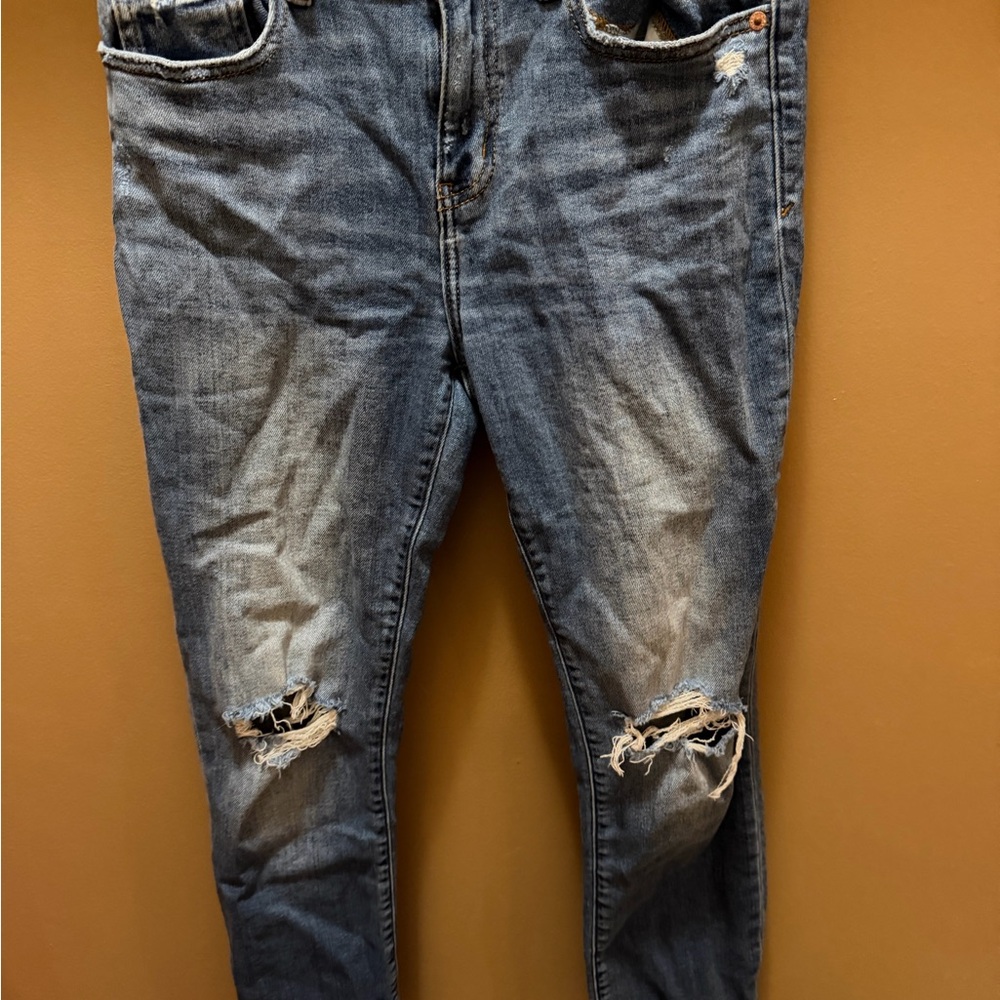 Women’s Distressed Slim Fit Jeans - Blue